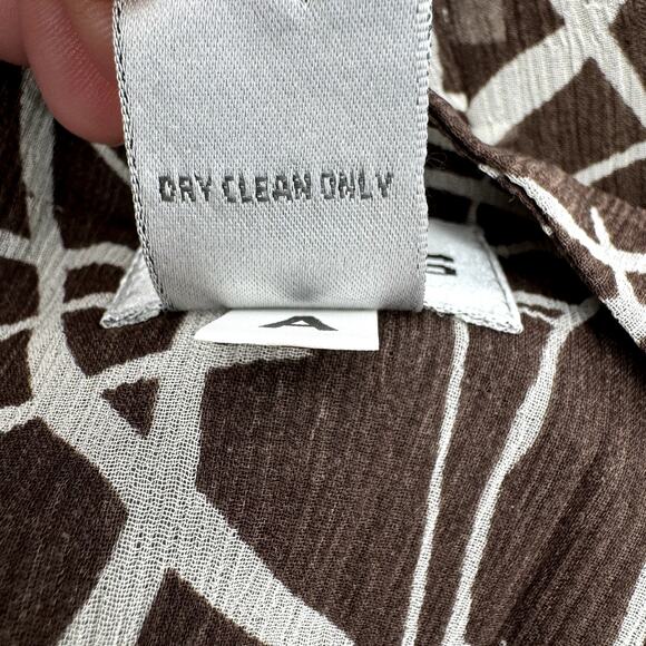 Chico's Skirt Womens Medium (28x24 ACTUAL) Brown Silk Gauzy Lined Flare - Picture 7 of 8